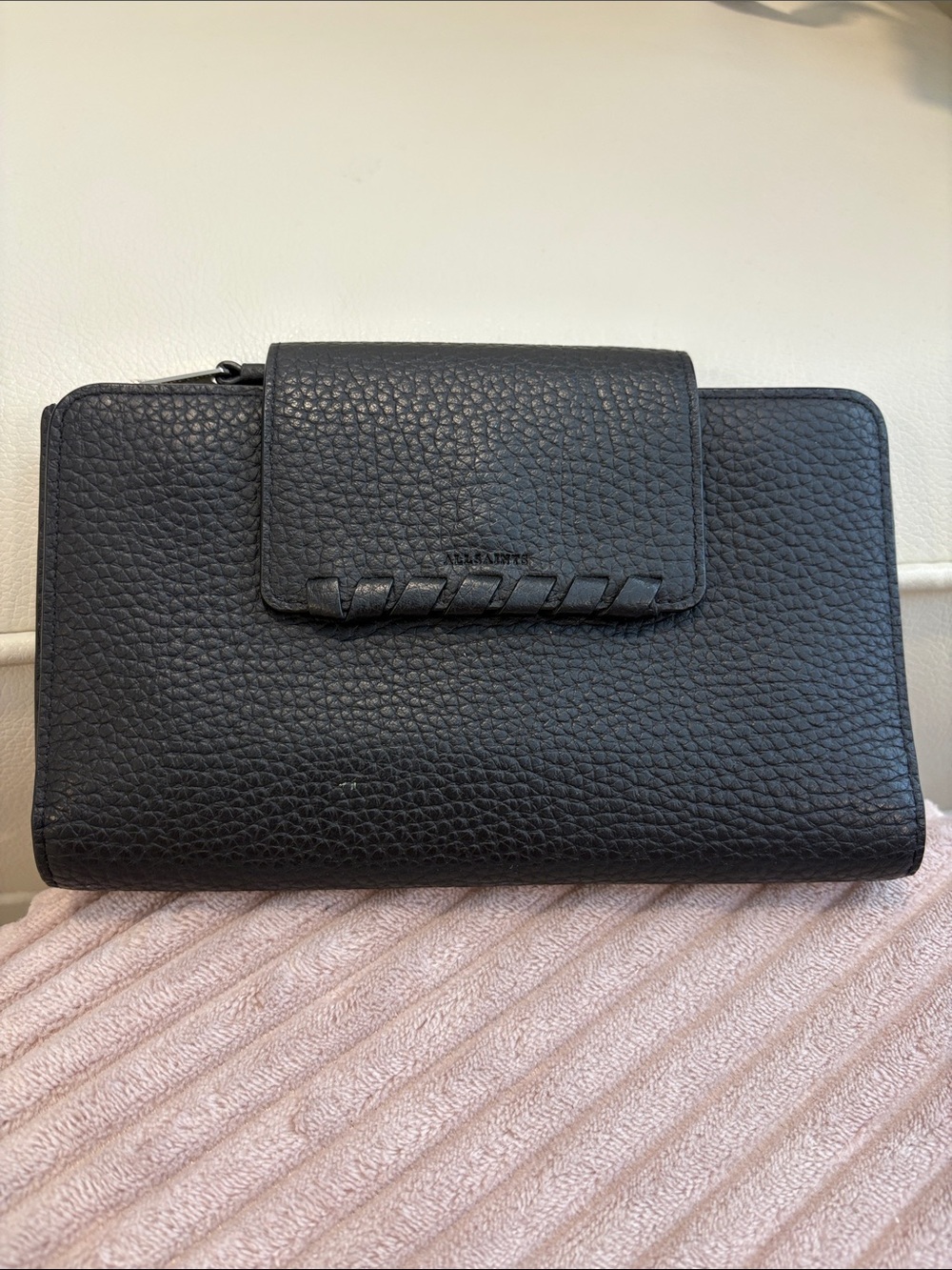 All Saints Black Leather Women's Wallet
